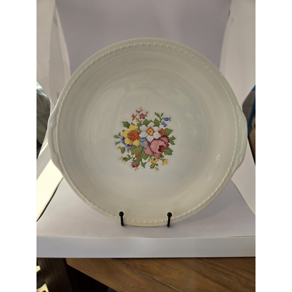 Vintage 1937 Taylor Smith & Taylor Petit Point Platter/Plate 13" Discontinued